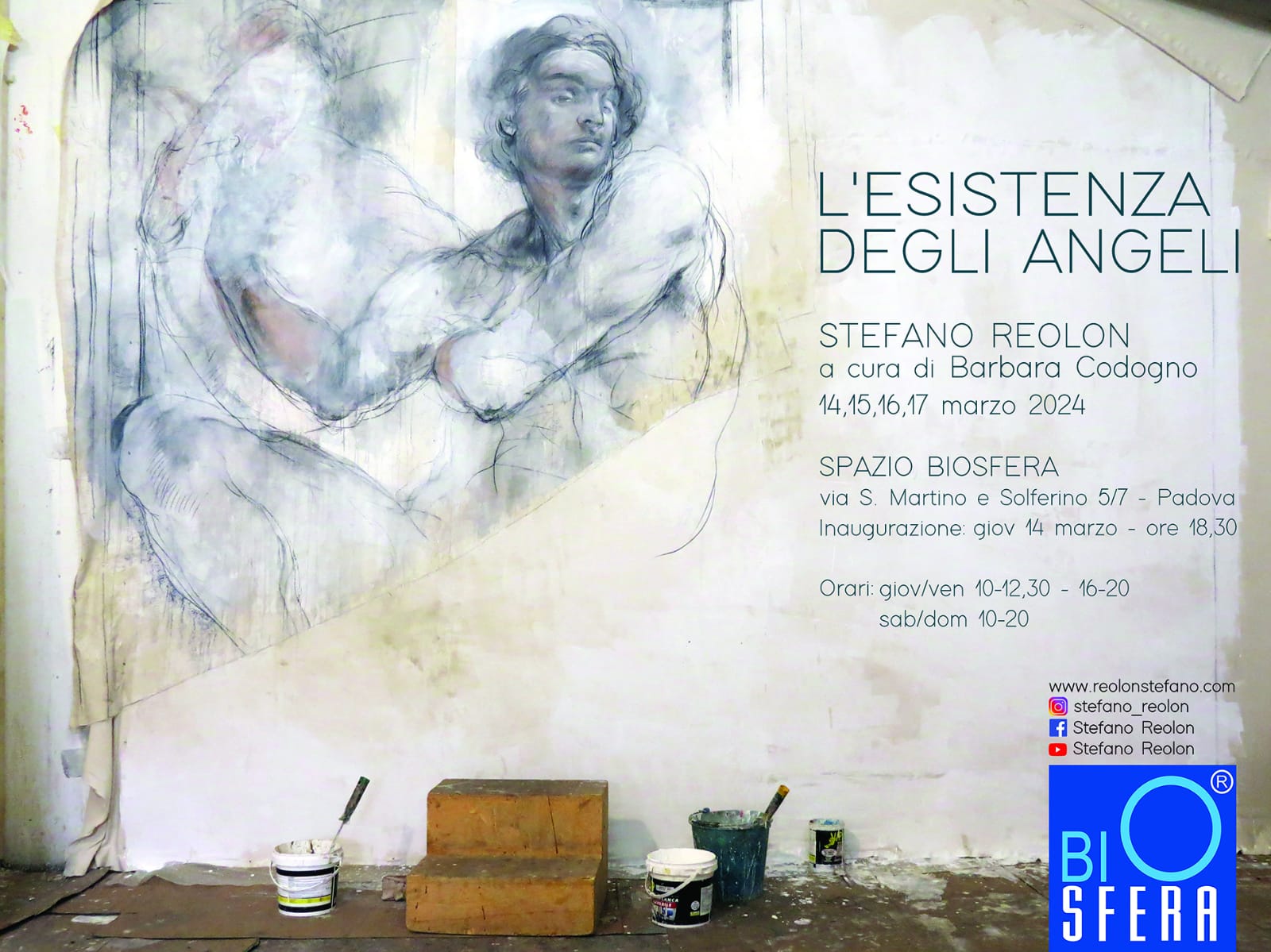L'esistenza degli angeli, p.ersonale di Stefano Reolon. L'inaugurazione sabato 14 marzo alle 18:30 allo Spazio Biosfera di Padova.